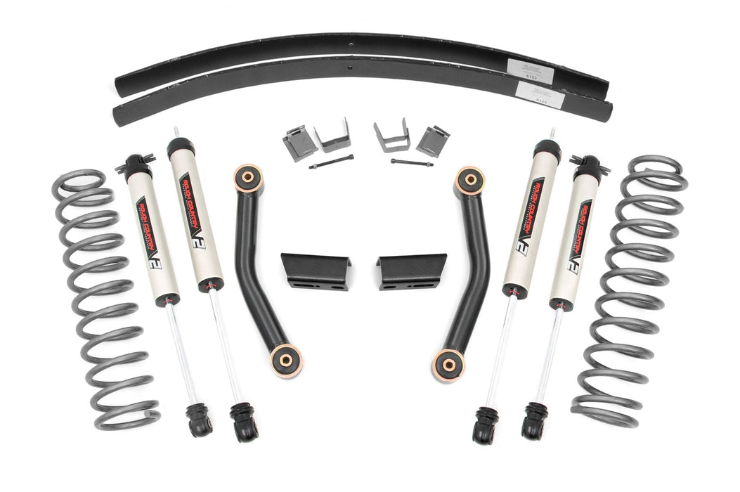 Rough Country 3 Inch Lift Kit - SII - RR AAL - V2 Shocks | Jeep Cherokee XJ 2WD/4WD (84-01)