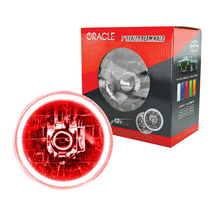 ORACLE Pre-Installed Lights 7 IN. Sealed Beam, Red Halo