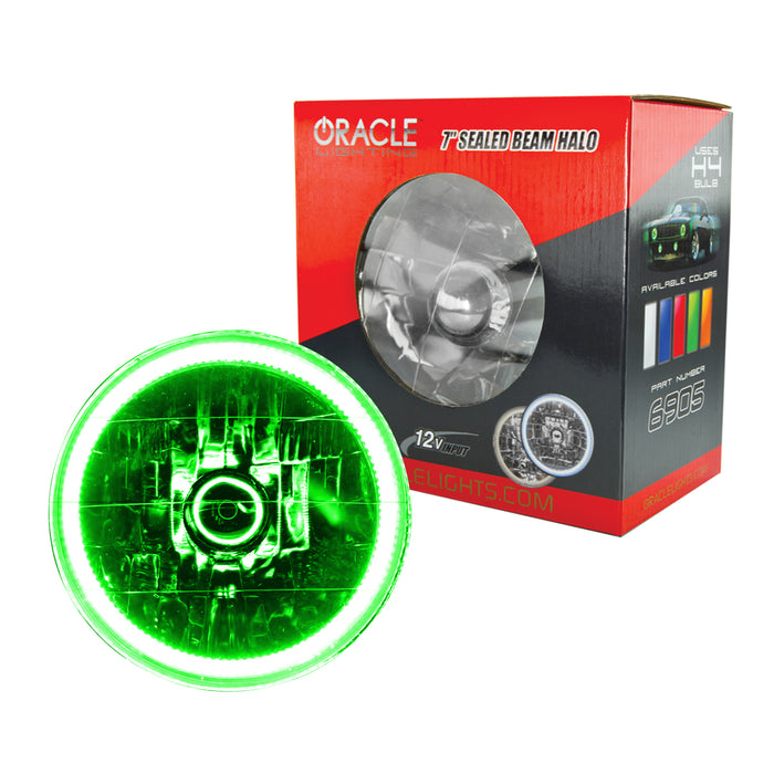 ORACLE Pre-Installed Lights 7 IN. Sealed Beam, Green Halo
