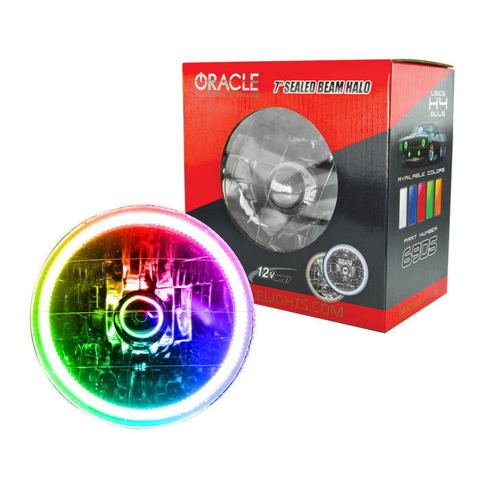 ORACLE Pre-Installed Lights 7 IN. Sealed Beam, ColorSHIFT® Halo