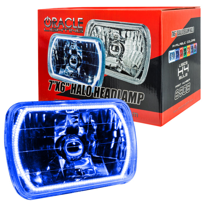 ORACLE Pre-Installed Lights 7x6 IN. Sealed Beam, Blue Halo