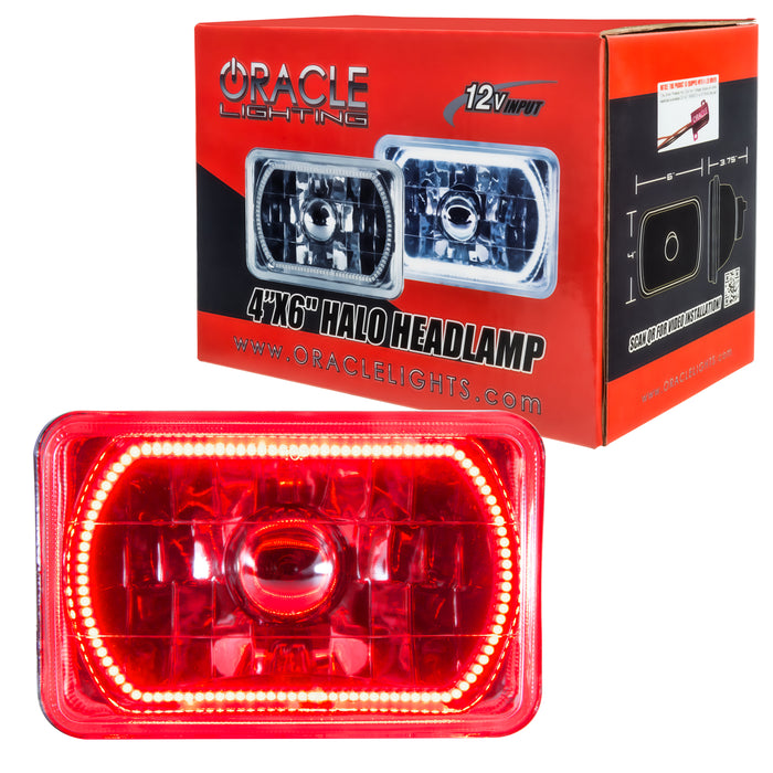 ORACLE Pre-Installed Lights 4x6 IN. Sealed Beam, Red Halo