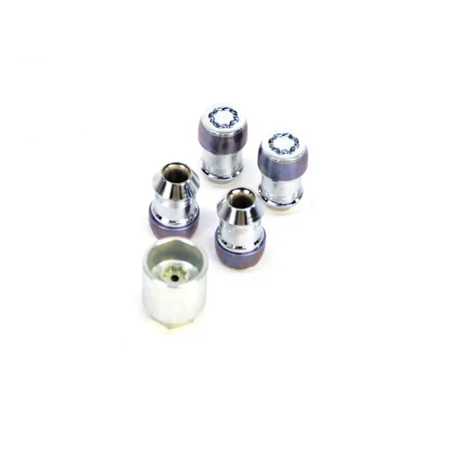Chrome Wheel Locks, Set of 4 Locking Lug Nuts with Key