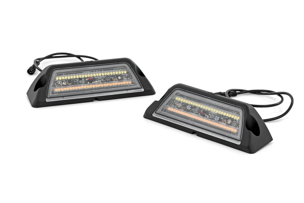 Rough Country 6 Inch LED Angled Light Pods - White/Amber - Pair