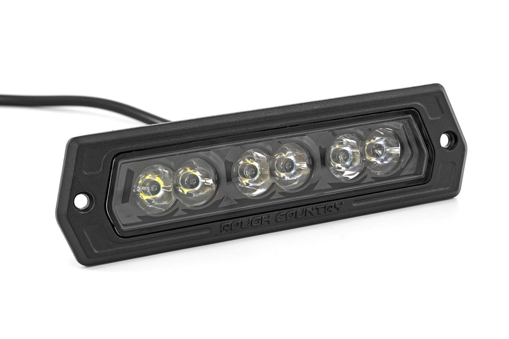 Rough Country 6 Inch Black Series LED Lights - Flush Mount - Pair