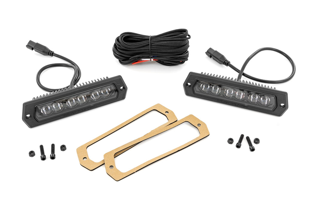 Rough Country 6 Inch Black Series LED Lights - Flush Mount - Pair