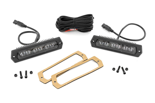 Rough Country 6 Inch Black Series LED Lights, Flush Mount, Pair