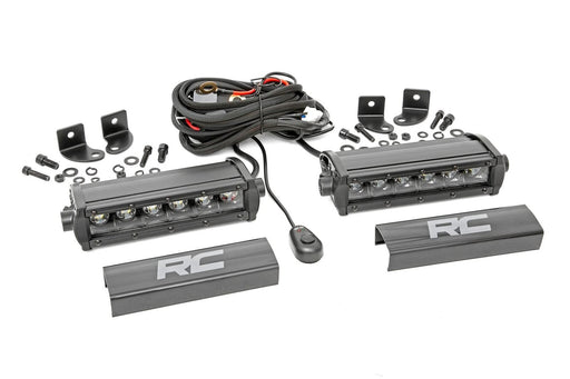 Rough Country 6 Inch Black Series LED Light Bar, Single Row, Pair