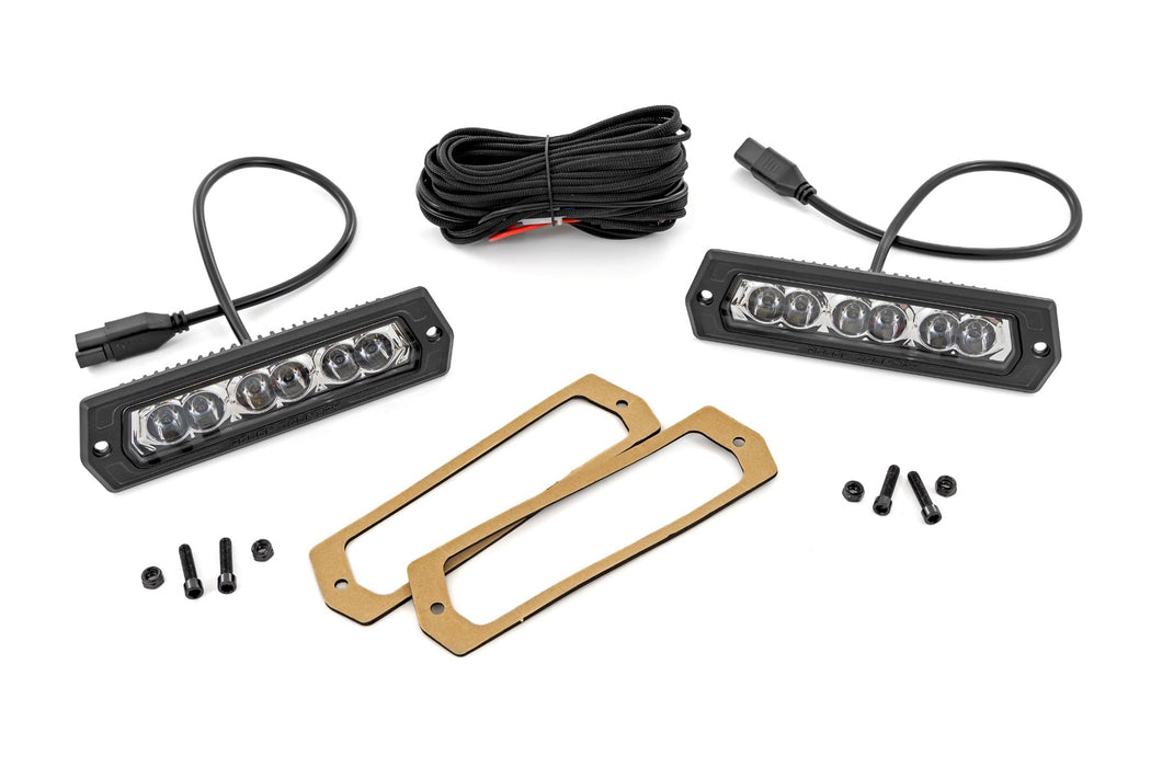 Rough Country 6 Inch Chrome Series LED Lights - Flush Mount - Pair