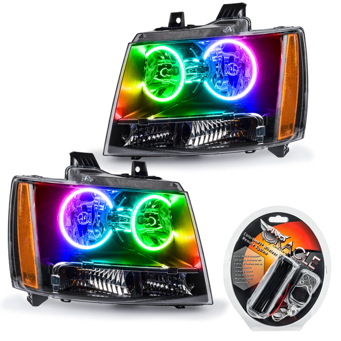 ORACLE 2007-2013 Chevrolet Avalanche Pre-Assembed Halo Headlights - ColorSHIFT - with RF Controller