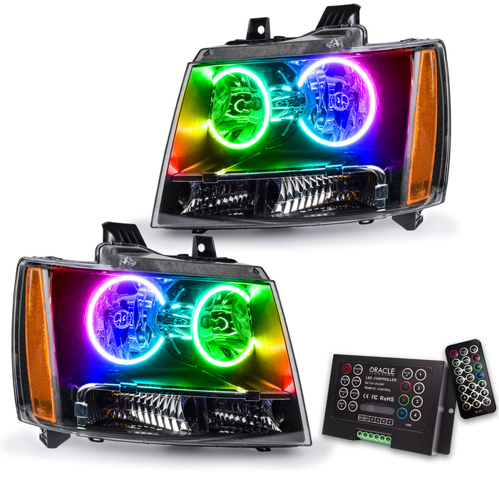 ORACLE 2007-2013 Chevrolet Avalanche Pre-Assembed Halo Headlights - ColorSHIFT - with 2.0 Controller