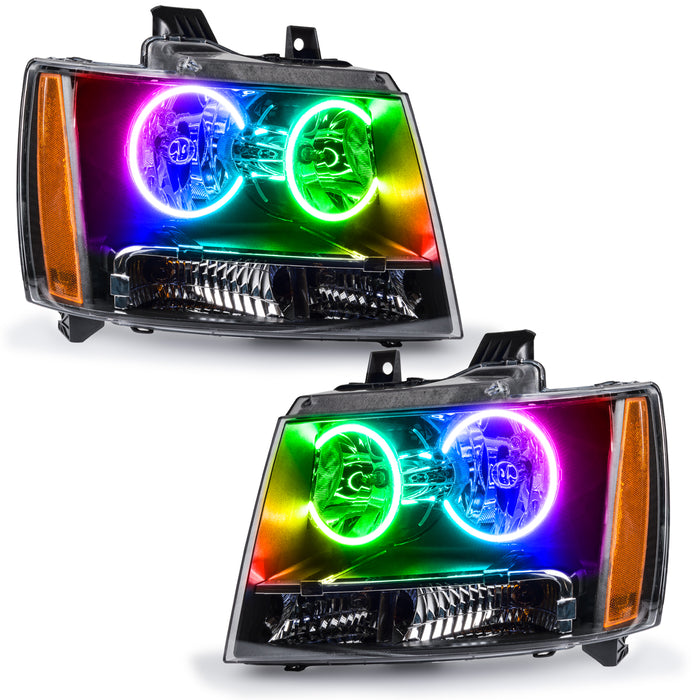 ORACLE 2007-2013 Chevrolet Avalanche Pre-Assembed Halo Headlights - ColorSHIFT - with 2.0 Controller