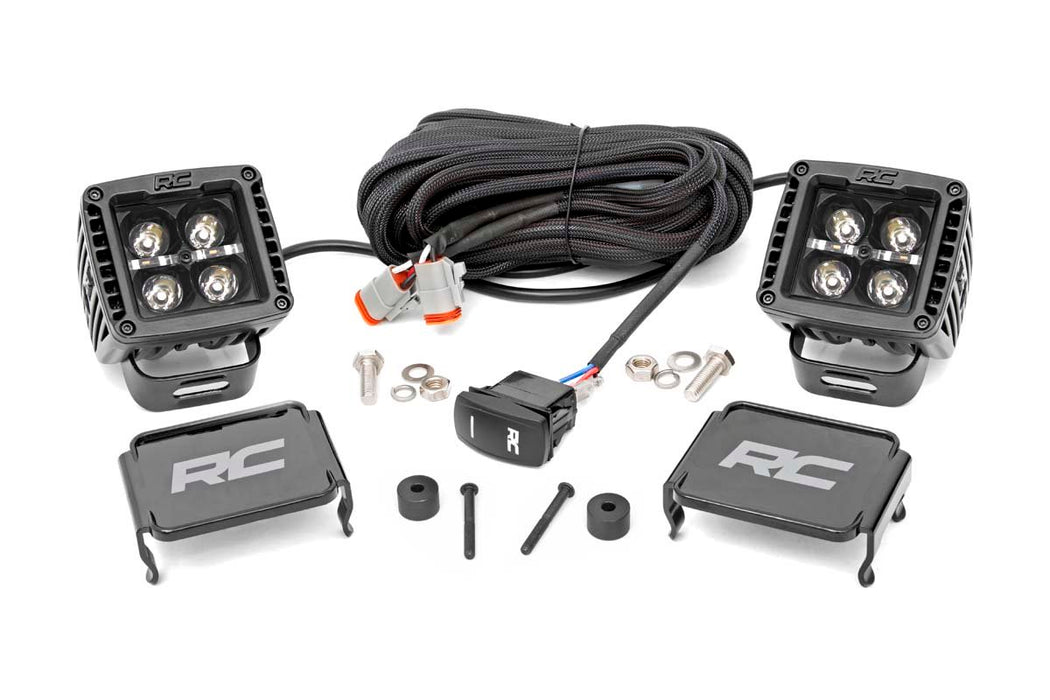 LED Light Kit - Cowl Mount - 2 inch Black Pair - White DRL - Jeep Gladiator JT/Wrangler JL (18-24)