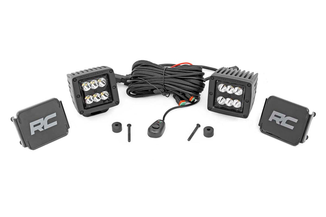 LED Light Kit - Cowl Mount - 2 inch Black Pair - Jeep Gladiator JT/Wrangler JL (18-24)
