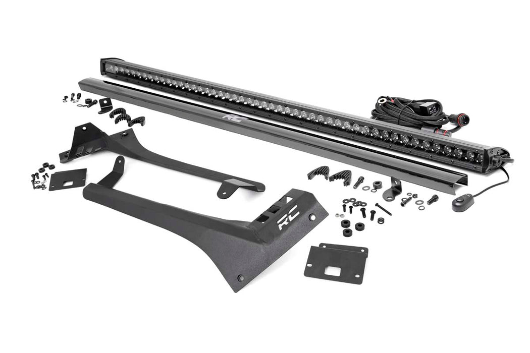 LED Light Kit - Windshield Mount - 50 inch BLK Single Row - Jeep Gladiator JT/Wrangler JL (18-24)