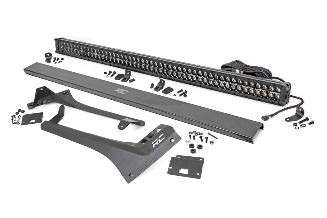 LED Light Kit - Windshield - 50 inch BLK Dual Row - Amber DRL - Jeep Gladiator JT/Wrangler JL (18-24)