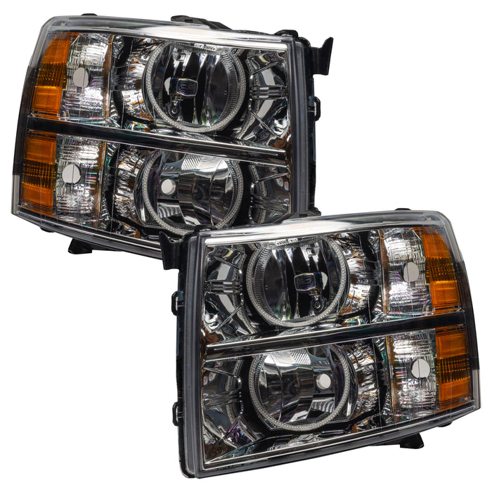 ORACLE 2007-2013 Chevrolet Silverado Pre-Assembled Halo Headlights - (Round Halos) - Red