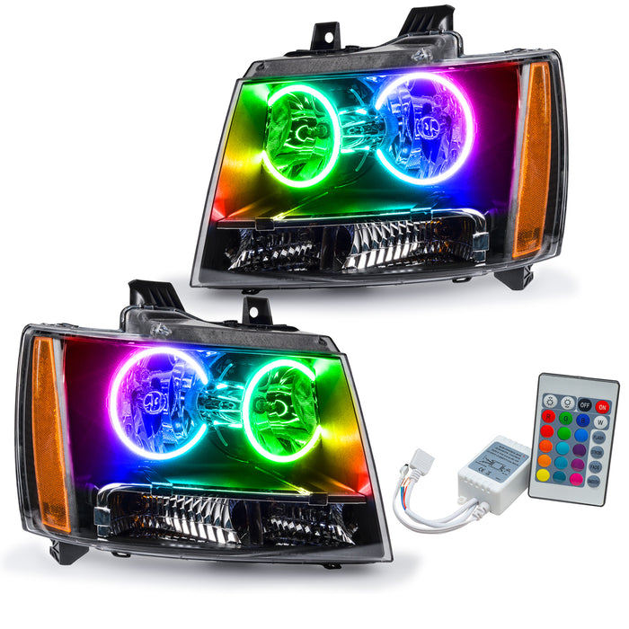 ORACLE 2007-2014 Chevrolet Suburban Pre-Assembled Halo Headlights - ColorSHIFT - with Simple Controller