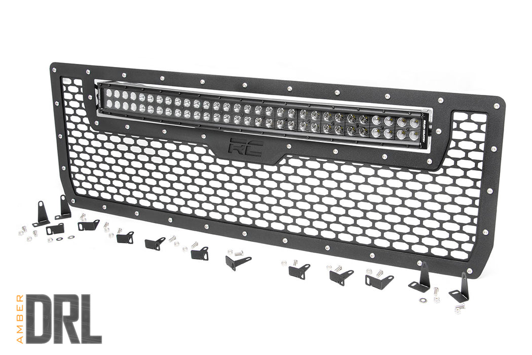 Mesh Grille - 30 inch Dual Row LED - Black - Amber DRL - GMC Sierra 1500 (14-15)