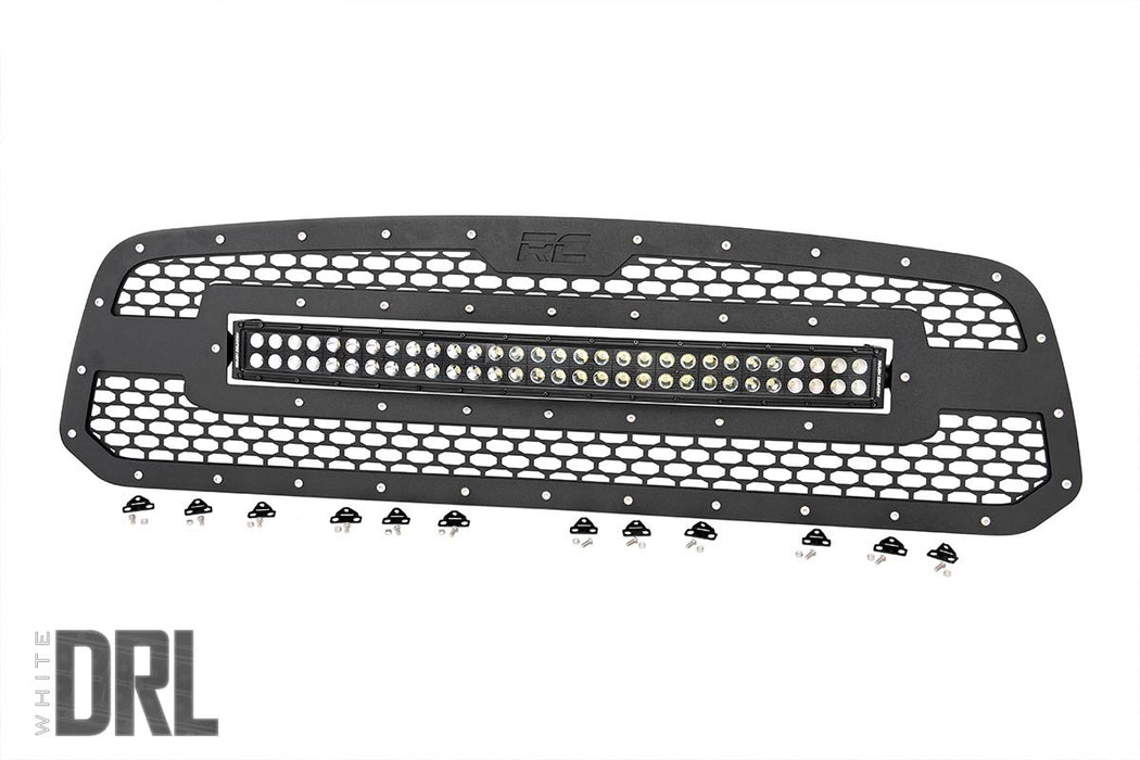 Mesh Grille - 30 inch Dual Row LED - Black - White DRL - Ram 1500 2WD/4WD (13-18 & Classic)