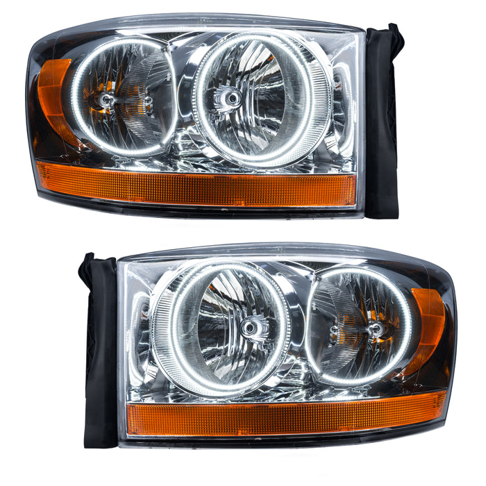 ORACLE 2006 Dodge Ram Pre-Assembled LED Halo Headlights - (Chrome Housing) - White