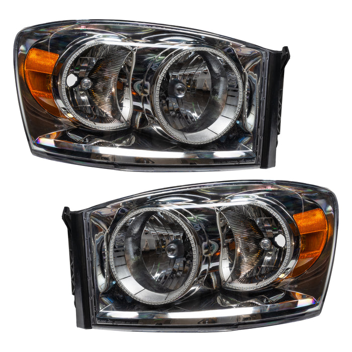 ORACLE 2007-2008 Dodge Ram Pre-Assembled Halo Headlights - ColorSHIFT - with No Controller