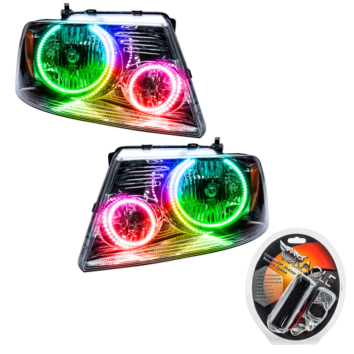 ORACLE 2005-2008 Ford F-150 Pre-Assembled Halo Headlights - ColorSHIFT - with RF Controller
