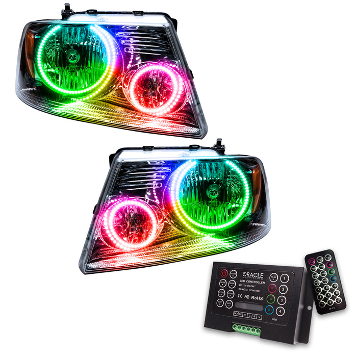 ORACLE 2005-2008 Ford F-150 Pre-Assembled Halo Headlights - ColorSHIFT - with 2.0 Controller