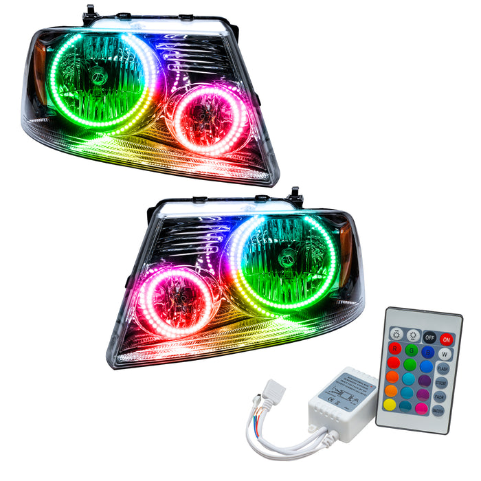 ORACLE 2005-2008 Ford F-150 Pre-Assembled Halo Headlights - ColorSHIFT - with Simple Controller