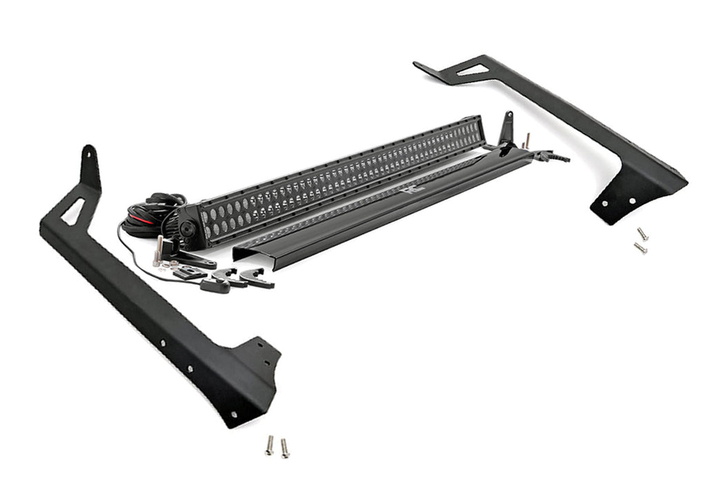 LED Light Kit - Windshield Mount - 50 inch Black Dual Row - Jeep Wrangler JK (07-18)