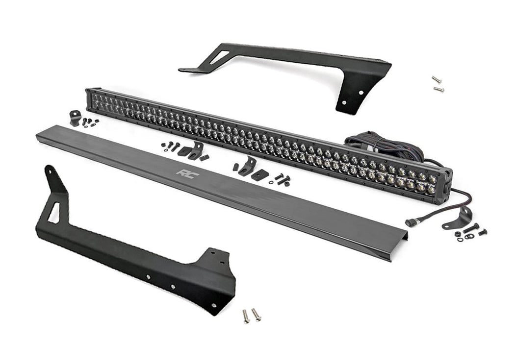 LED Light - Windshield Mnt - 50 inch Black Dual Row - Amber DRL - Jeep Wrangler JK (07-18)