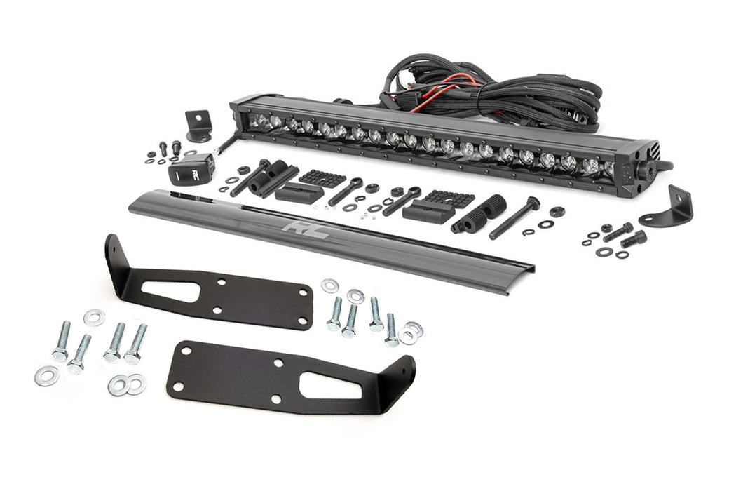 LED Light Kit - Bumper Mount - 20 inch Black Single Row - White DRL - Ram 2500/3500 (10-18)