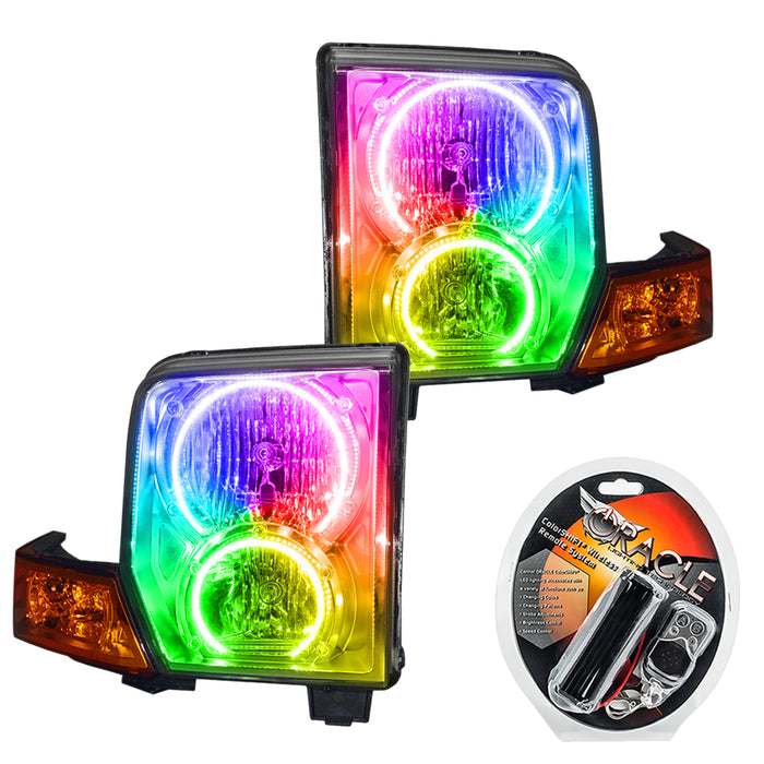 ORACLE 2006-2010 Jeep Commander Pre-Assembled Halo Headlights - ColorSHIFT - with RF Controller