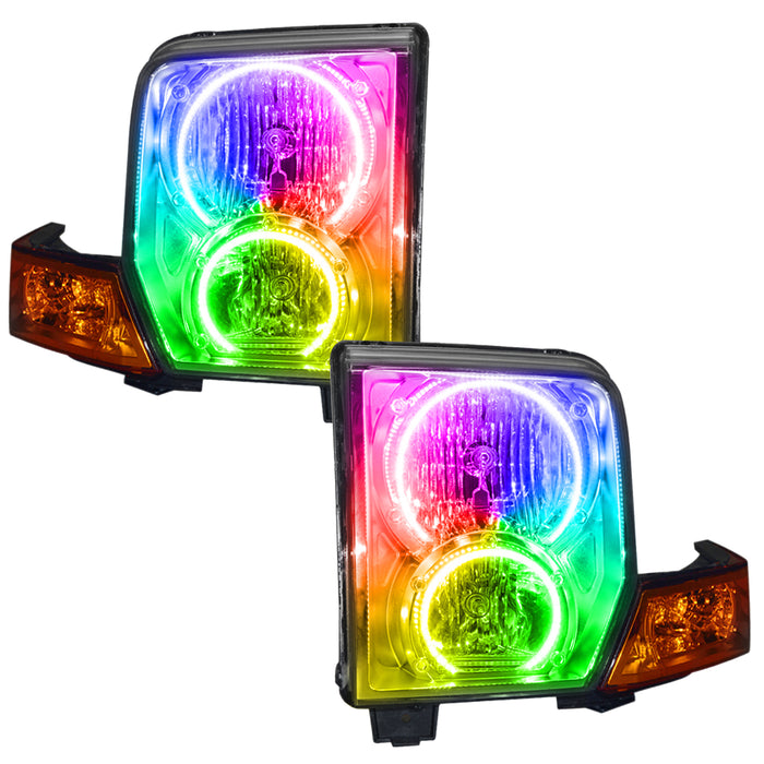 ORACLE 2006-2010 Jeep Commander Pre-Assembled Halo Headlights - ColorSHIFT - with No Controller