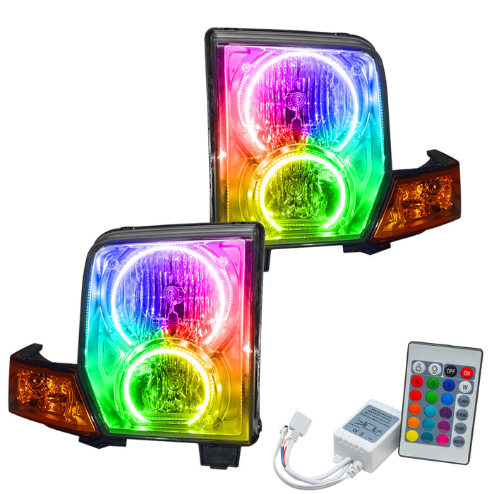 ORACLE 2006-2010 Jeep Commander Pre-Assembled Halo Headlights - ColorSHIFT - with Simple Controller