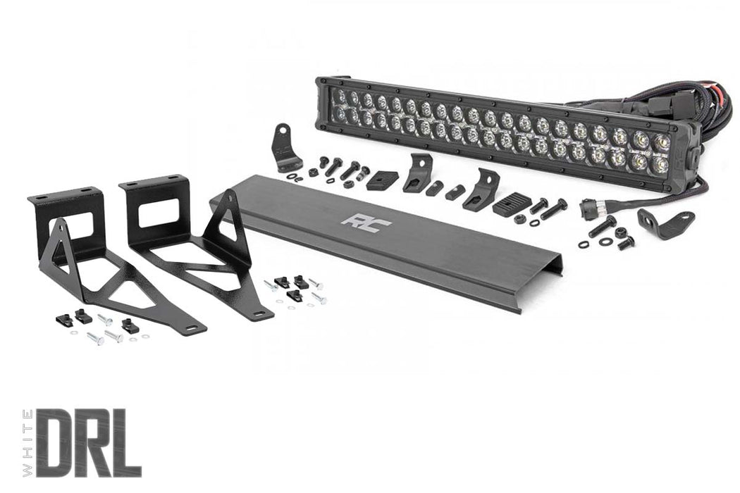 LED Light Kit - Bumper Mount - 2 inch Black Dual Row - White DRL - Ford F-250/F-350 Super Duty (05-07)