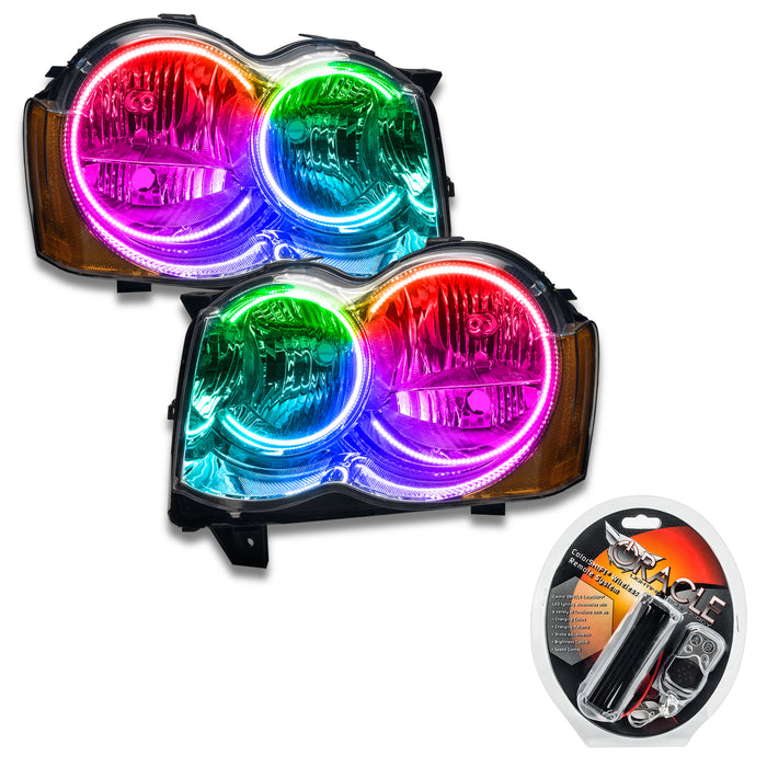 ORACLE 2008-2010 Jeep Grand Cherokee Pre-Assembled Halo Headlights - (Non-HID) - ColorSHIFT - with RF Controller