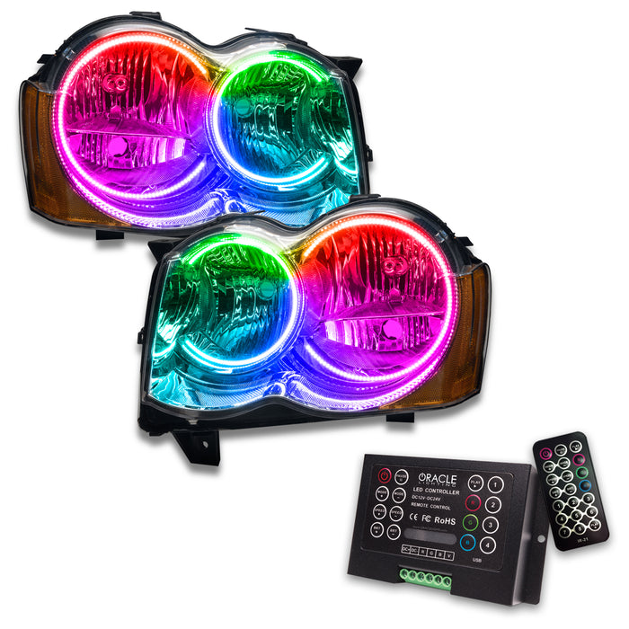ORACLE 2008-2010 Jeep Grand Cherokee Pre-Assembled Halo Headlights - (Non-HID) - ColorSHIFT - with 2.0 Controller