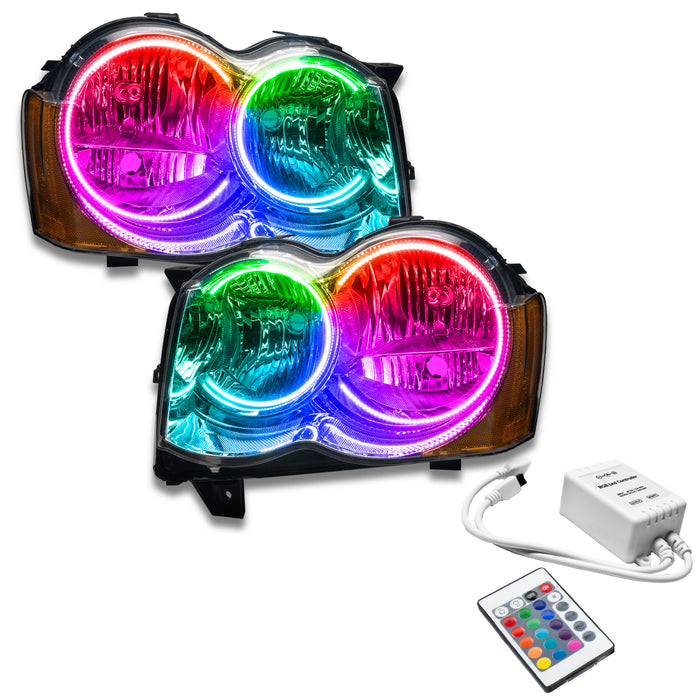 ORACLE 2008-2010 Jeep Grand Cherokee Pre-Assembled Halo Headlights - (Non-HID) - ColorSHIFT - with Simple Controller