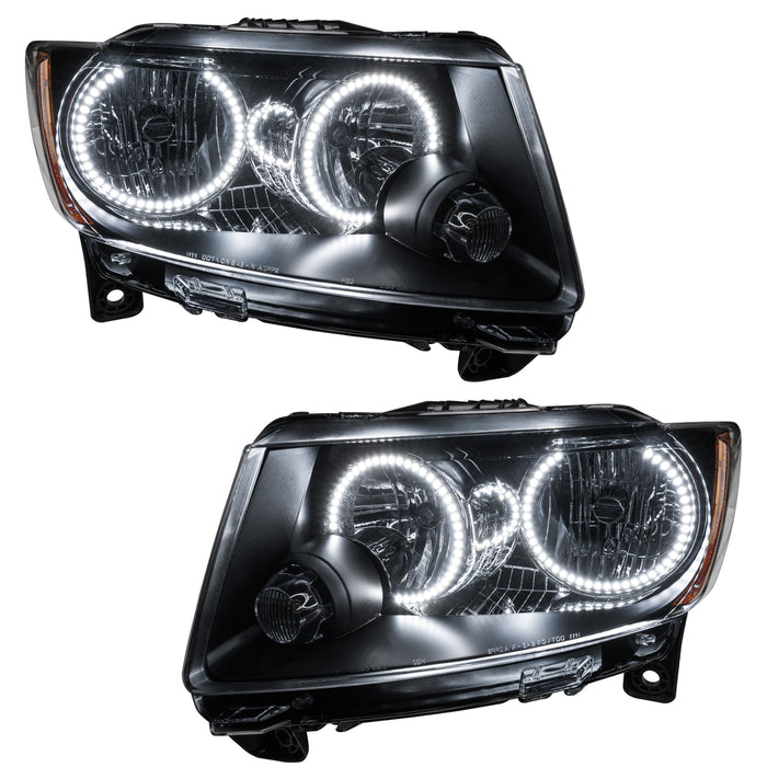 ORACLE 2011-2013 Jeep Grand Cherokee Non-HID Pre-Assembled Halo Headlights - (Chrome) - White