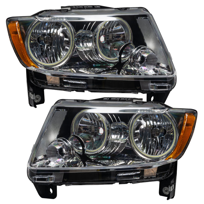 ORACLE 2011-2013 Jeep Grand Cherokee Non-HID Pre-Assembled Halo - (Chrome) - ColorSHIFT - with BC2 Controller