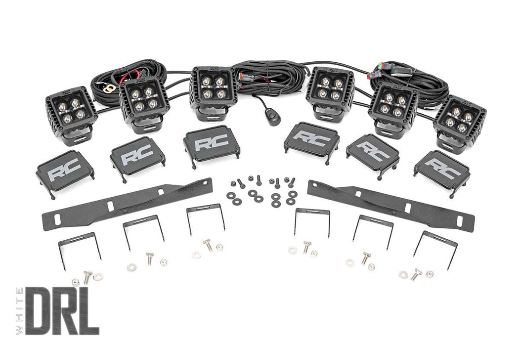 LED Light Kit - Fog Mount - Triple 2 inch Black Pair - White DRL - Ford Raptor (17-20)
