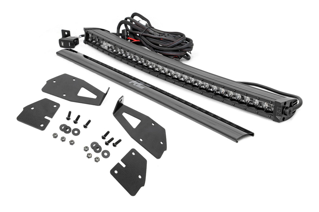 LED Light Kit - Grille Mount - 30 inch Black Single Row - White DRL - Ford Raptor (17-20)