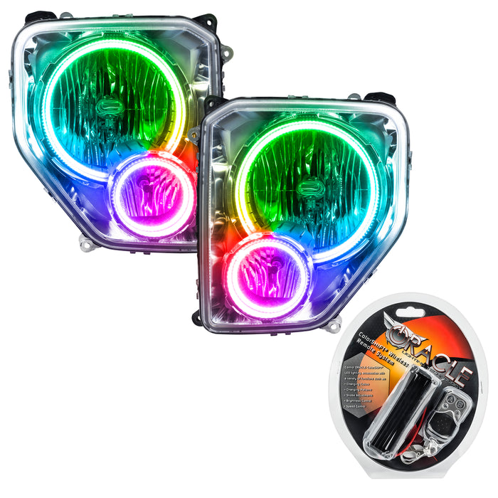 ORACLE 2008-2012 Jeep Liberty Pre-Assembled Halo Headlights - ColorSHIFT - with RF Controller