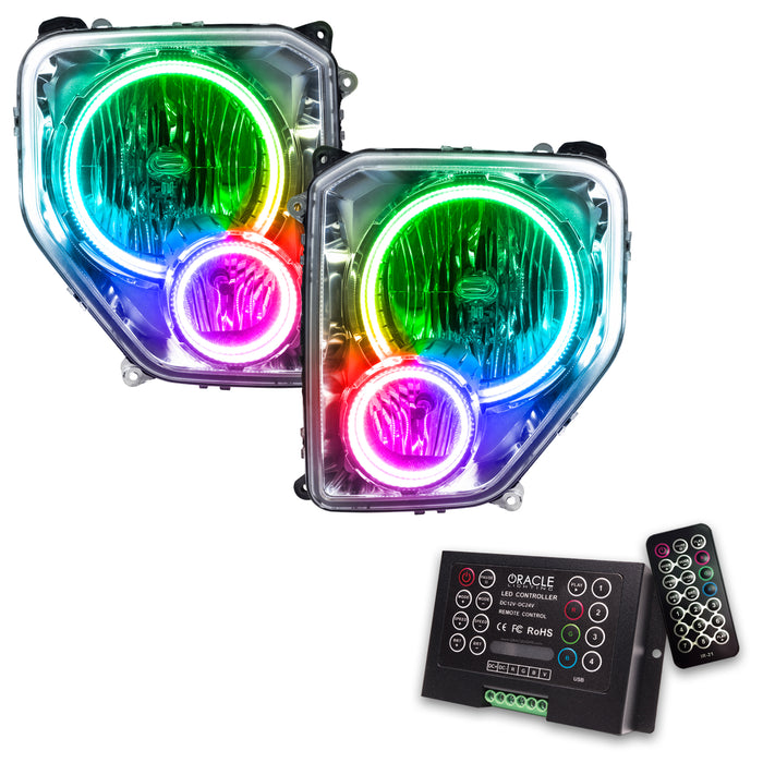 ORACLE 2008-2012 Jeep Liberty Pre-Assembled Halo Headlights - ColorSHIFT - with 2.0 Controller