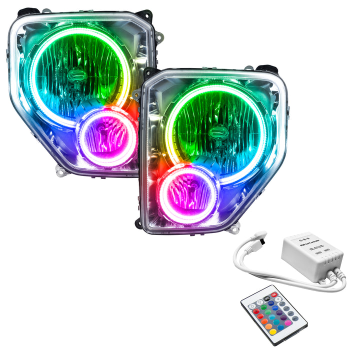 ORACLE 2008-2012 Jeep Liberty Pre-Assembled Halo Headlights - ColorSHIFT - with Simple Controller