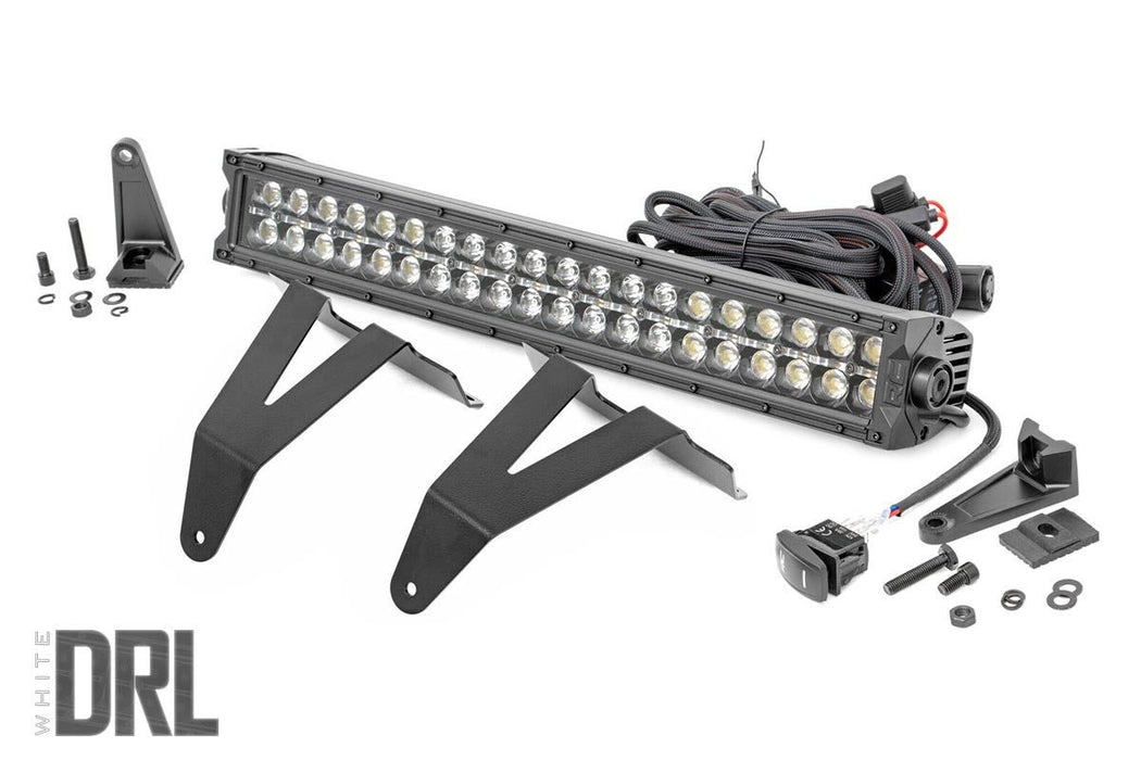 LED Light Kit - Bumper Mount - 20 inch Black Dual Row - White DRL - Ram 1500 (19-24)