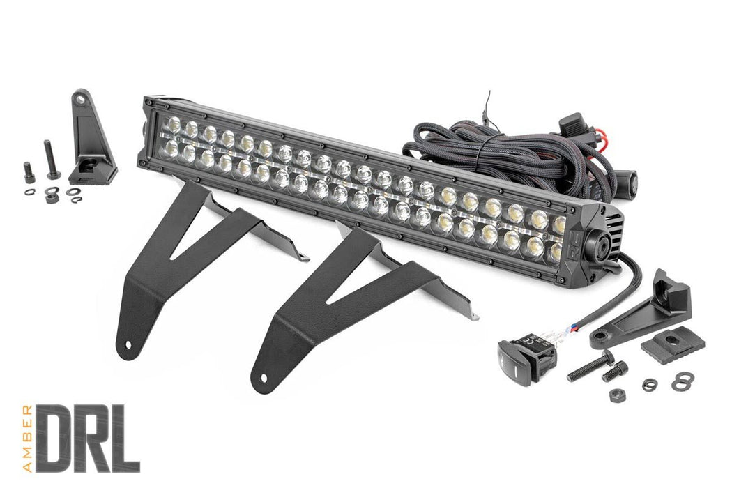 LED Light Kit - Bumper Mount - 20 inch Black Dual Row - Amber DRL - Ram 1500 (19-24)