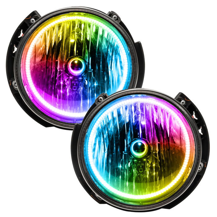 ORACLE 2007-2016 Jeep Wrangler JK Pre-Assembled Halo Headlights - ColorSHIFT Dyn