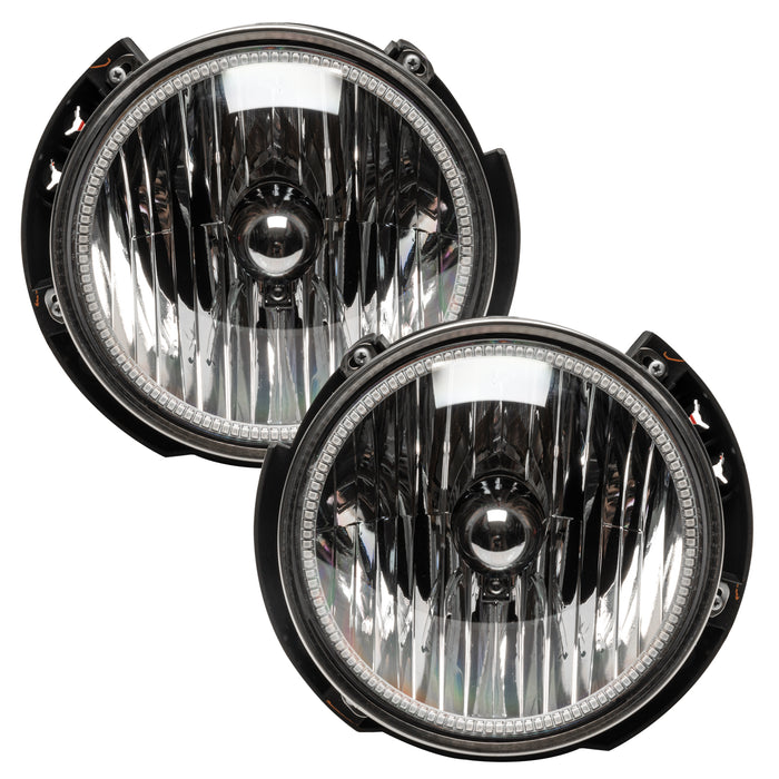 ORACLE 2007-2016 Jeep Wrangler JK Pre-Assembled Halo Headlights - ColorSHIFT - with 2.0 Controller